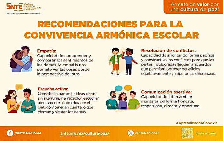 ¡Á𝕣𝕞𝕒𝕥𝕖 𝕕𝕖 𝕧𝕒𝕝𝕠𝕣 𝕡𝕠𝕣 𝕦𝕟𝕒 𝕔𝕦𝕝𝕥𝕦𝕣𝕒 𝕕𝕖 𝕡𝕒𝕫!

🌟 La empatía y el compromiso son la clave para resolver diferencias y construir relaciones positivas. ¡Fomenta la convivencia armónica en tu escuela!  ¡Regístrate a la campaña!🕊️✨
👉 bit.ly/3ZviNYz