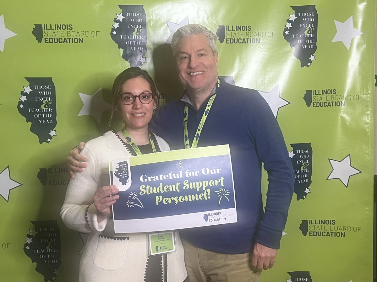 Congratulations to my amazing wife Nancy Estrada  for winning the  Those Who Excel Award of Excellence  in the State of Illinois for Student  Support  Personnel <a href="/ISBEnews/">Illinois State Board of Education</a>