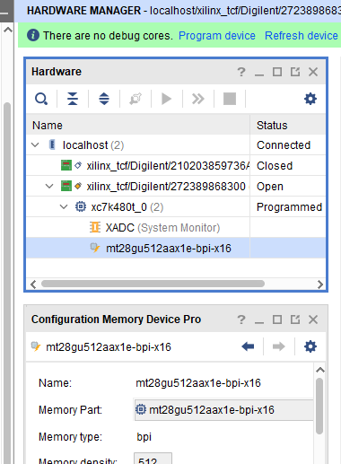 First FPGA successfully detected. Feels like introducing your new pet to the network and it actually behaves