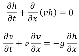 VergaraLautaro's tweet photo. A BIT OF PHYSICS

Fluid dynamics and plasma physics

The one-dimensional shallow water equations describe the motion of a fluid layer with velocity v,  where the depth of the fluid (h) is much smaller than the horizontal length scale of the flow:

1/ https://t.co/tYU5IiGvU8