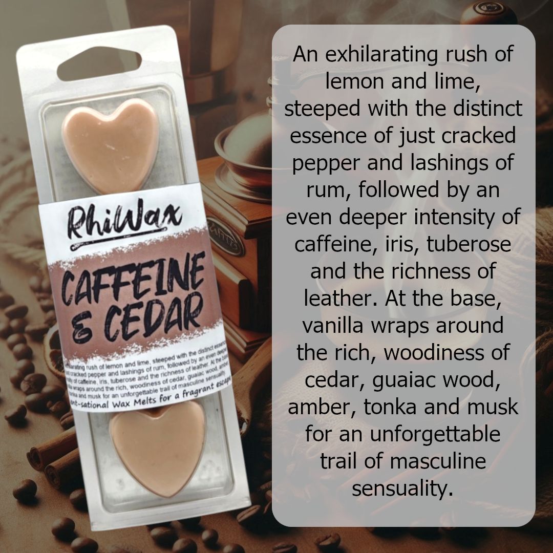 Caffeine &amp; Cedar

rhiwax.co.uk
#caffeine #Cedar #waxmelts #coffee #masculine