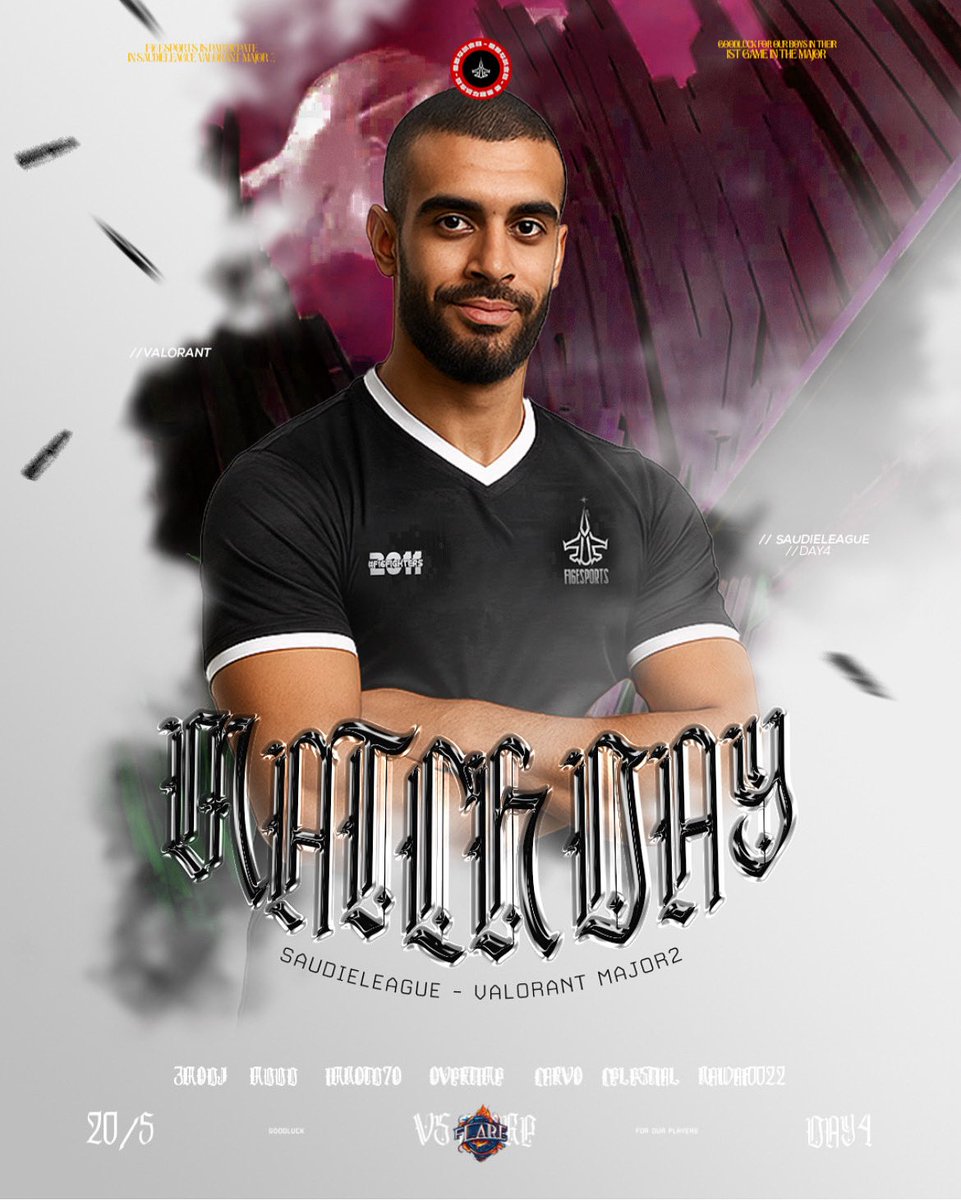 اليوم أبطالنا يلعبون ضد Flare Esports

🏆 | Saudi eLeague – Valorant Major 2
🕢 | 10:00 PM

–
#F16Fighters