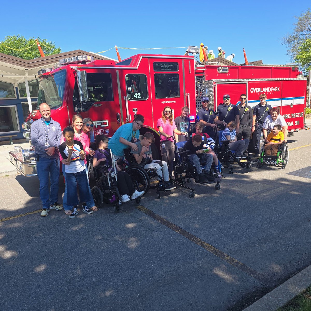 Overland Park Fire Department (@overlandparkfd) on Twitter photo Thanks to the <a href="/OverlandParkPD/">Overland Park PD</a> school resource officer at Westridge Middle School for sharing this photo of our crews from Station 42 visiting the kids for a little show and tell. There's just something about fire trucks that makes people smile. Thanks to the <a href="/OverlandParkPD/">Overland Park PD</a> school resource officer at Westridge Middle School for sharing this photo of our crews from Station 42 visiting the kids for a little show and tell. There's just something about fire trucks that makes people smile.