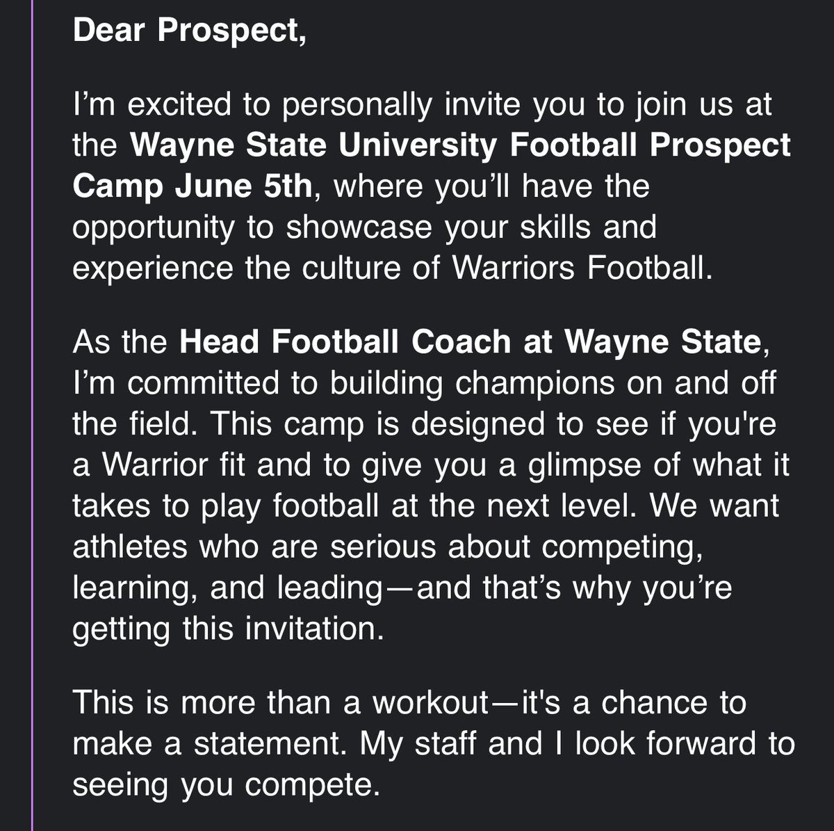 Jonavan Hare (@jonavanhare) on Twitter photo excited to attend the Wayne state football camp June 5th. <a href="/waynestate/">Wayne State University</a> <a href="/Coach_Rob_WSU/">Antwon Robinson</a> <a href="/Coach_Searcy/">Charles Tory Searcy</a> <a href="/jaylon20Doss/">Jaylon Doss</a> <a href="/CoachRoscoByrd/">Rosco Byrd Jr</a> excited to attend the Wayne state football camp June 5th. <a href="/waynestate/">Wayne State University</a> <a href="/Coach_Rob_WSU/">Antwon Robinson</a> <a href="/Coach_Searcy/">Charles Tory Searcy</a> <a href="/jaylon20Doss/">Jaylon Doss</a> <a href="/CoachRoscoByrd/">Rosco Byrd Jr</a>