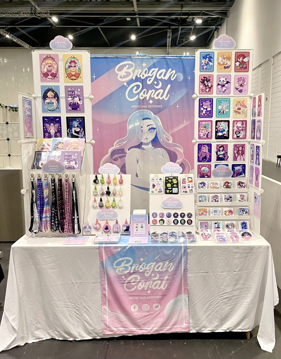 I’m all set up for London MCM! So excited to be back!! 💕 I’m at table L-01 in artist alley in south hall, see you tomorrow!! #londonmcm #londonmcmcomiccon #artistalley