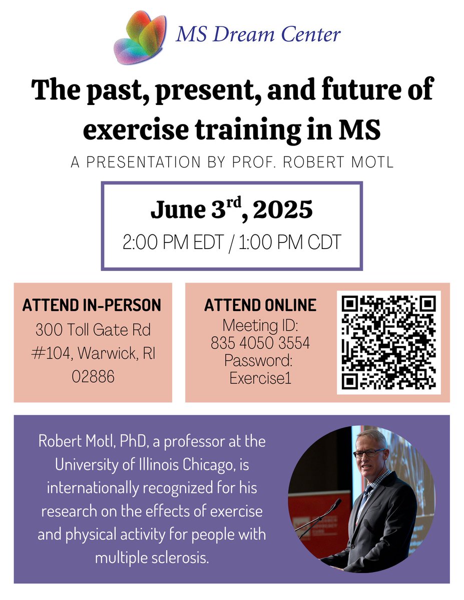 Exercise Neuroscience Research Laboratory (@enrluic) on Twitter photo Whether you have already established an #exercise routine or are looking to get started, this is a great opportunity to learn more about the #research behind the benefits of #physicalactivity for #multiplesclerosis. Attend online or at <a href="/MSDreamCenter/">MS Dream Center</a>! We hope to see you there! Whether you have already established an #exercise routine or are looking to get started, this is a great opportunity to learn more about the #research behind the benefits of #physicalactivity for #multiplesclerosis. Attend online or at <a href="/MSDreamCenter/">MS Dream Center</a>! We hope to see you there!