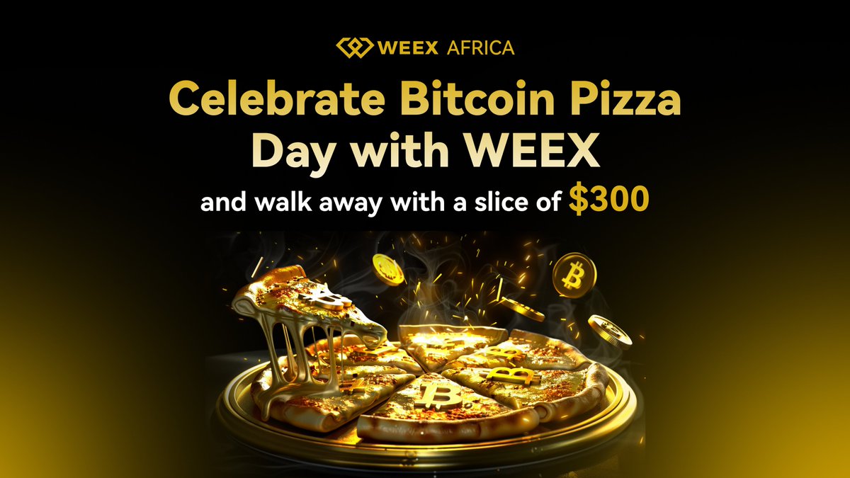 🍕Celeberate Bitcoin Pizza Day with WEEX and walk away with a slice of $300 

To Join 

⚡️ Follow <a href="/WEEX_Africa/">WEEX Africa</a> and turn on 🔔
⚡️ Retweet this post and mention 3 friends 
⚡️ Join us on TG: @weexafrica2025 
⚡️ Drop your WEEX UID in the comment 

NB: 30 Winners who follow the