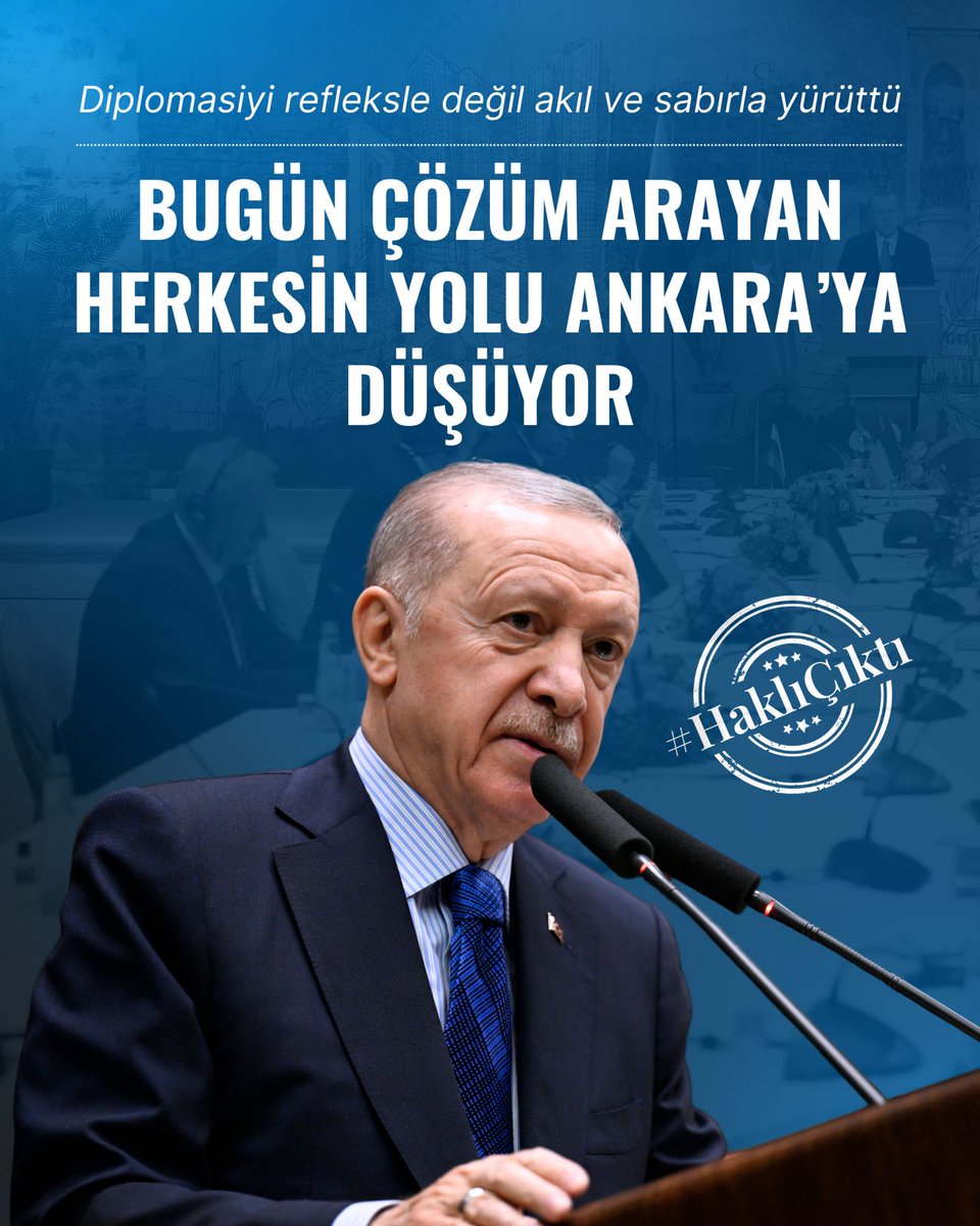 Cumhurbaşkanımız @rterdogan, çok boyutlu diplomasi vizyonu ve küresel adaletsizliklere karşı cesur duruşuyla dünyaya yeni bir denge teklifi sunuyor. Mazlumun yanındaki bu kararlı ses, Türkiye’yi sadece bölgesel değil, küresel bir aktöre dönüştürdü.
#HaklıÇıktı