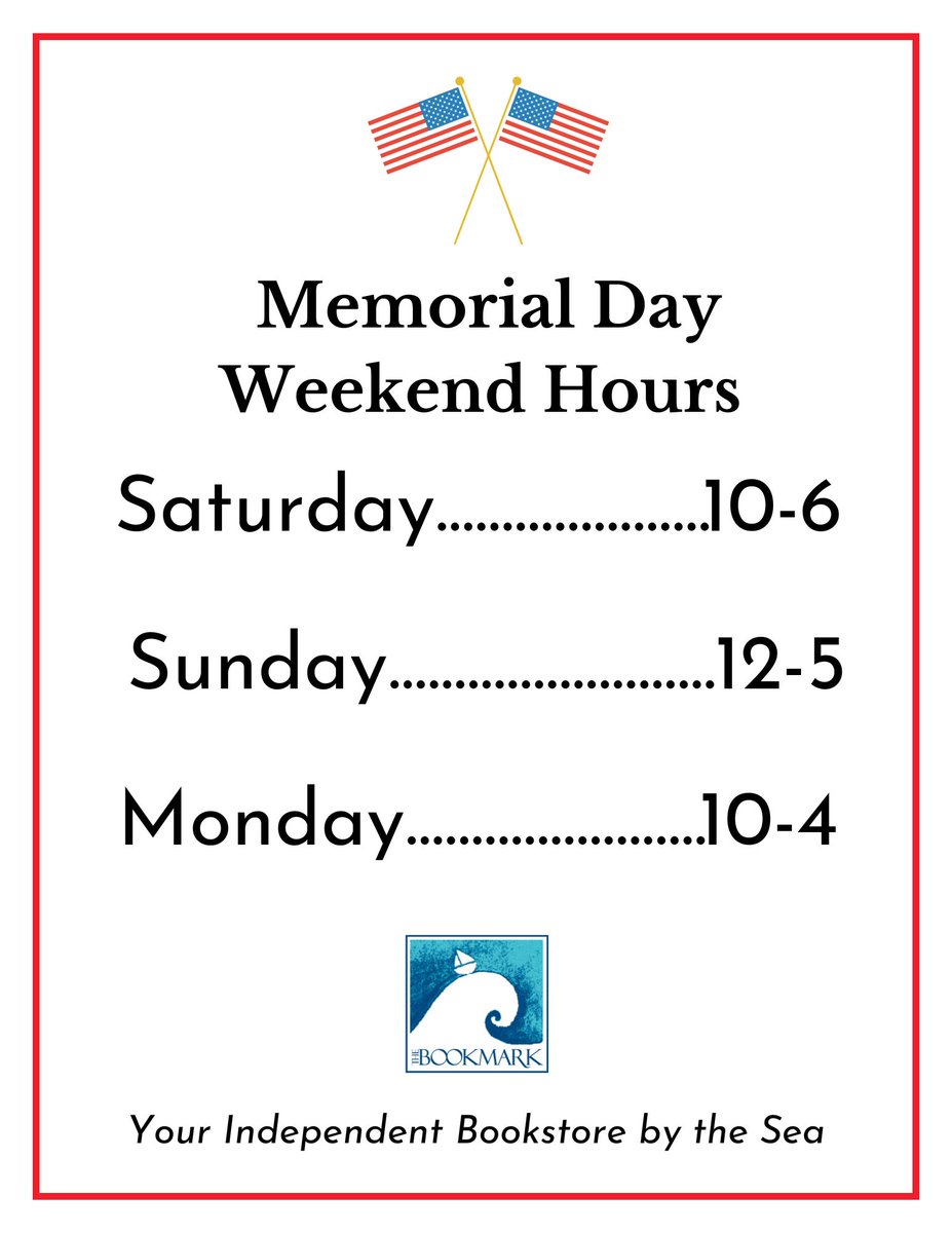 Check out our holiday weekend hours. We will close one hour early on Memorial Day.