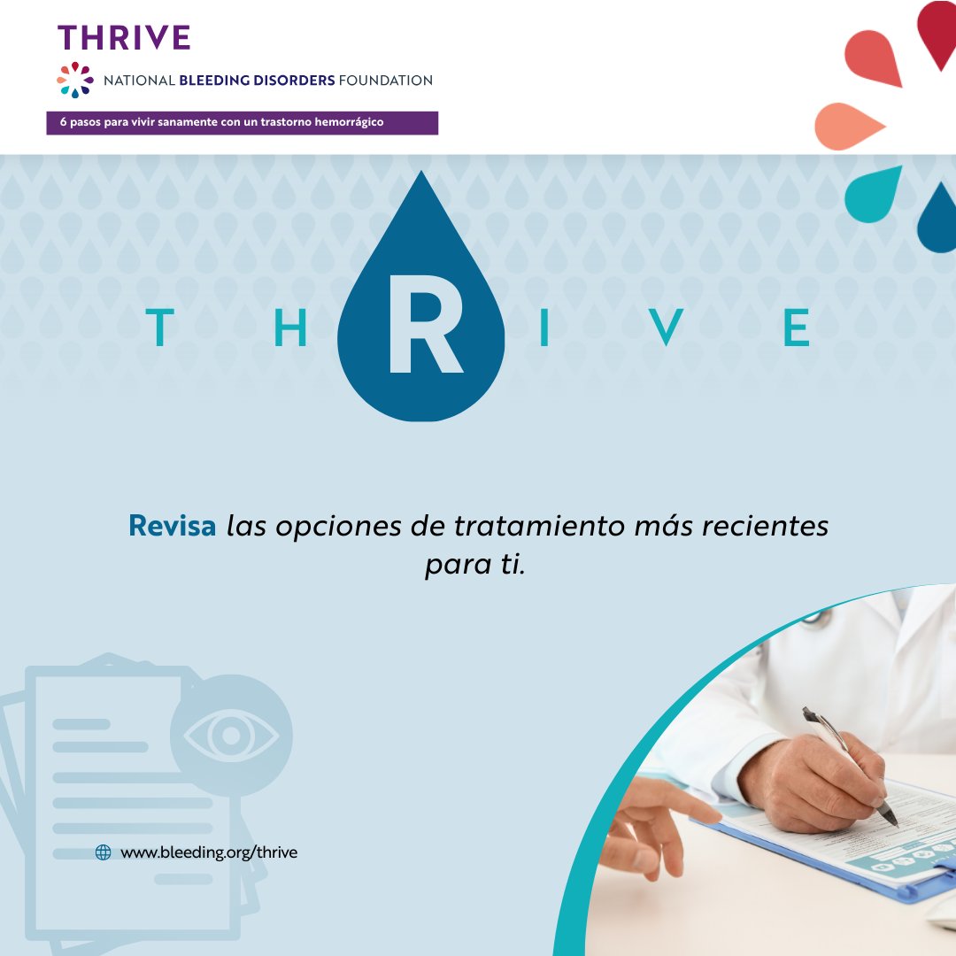¡Manténgase informado y empoderado! Tómese un momento para revisar las opciones de tratamiento más recientes para usted y tu familia que viven con un trastorno de la coagulación. El conocimiento es poder cuando se trata de cuidar tu salud. #THRIVEwithNBDF bit.ly/3G6oK7t