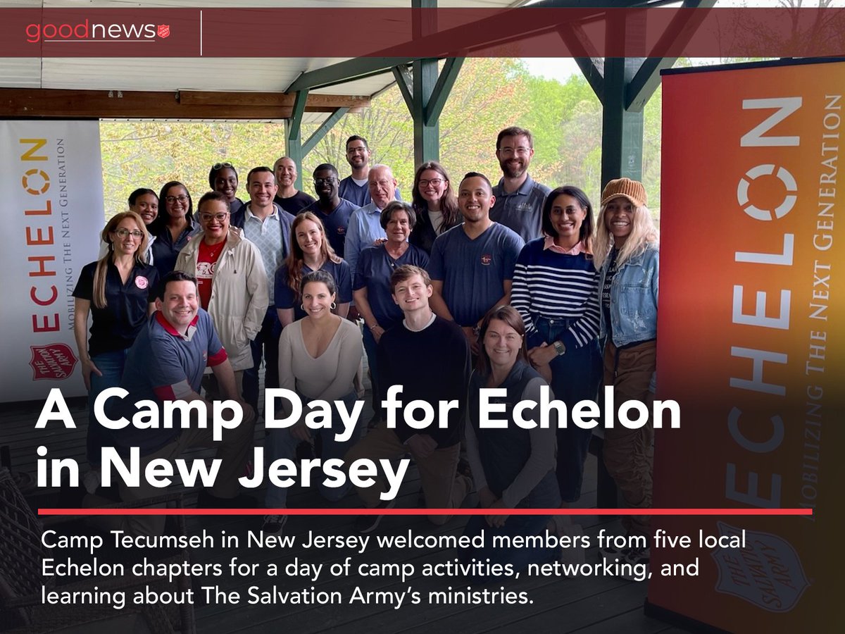 saconnects's tweet photo. 🌲 Echelon members from across the #EasternTerritory gathered at Camp Tecumseh for a day of connection and learning. Camp Echelon gave these young professionals a firsthand look at The Salvation Army’s summer ministry. Full story in our #GoodNews ➡️ https://t.co/zNrrEfECbo https://t.co/lsozq2G6ga
