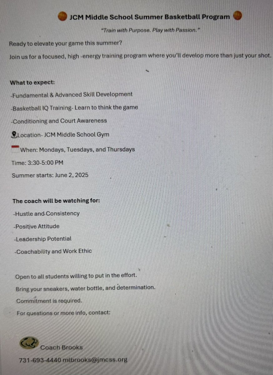 Attention all Interested JCMMS Boys Basketball PLAYERS! Please make plans to attend the Summet Basketball Program  see flyer for details! #jcmmsBasketball #letsgoCougars  #cougarbaseball #cougarPride