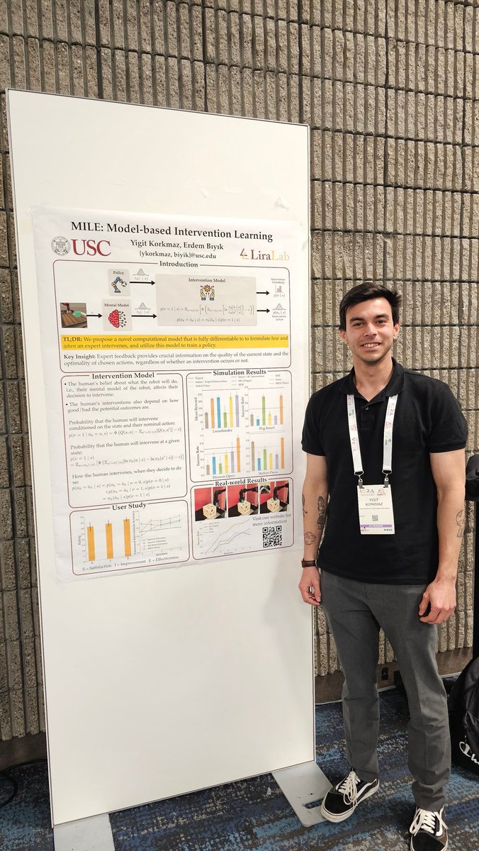 Erdem Bıyık (@ebiyik_) on Twitter photo At #ICRA2025 today in about half an hour, <a href="/yigitkkorkmaz/">Yiğit Korkmaz</a> will be presenting our work on learning from human interventions. The poster session will follow his talk. Come to room 411 to check if you are interested! :) At #ICRA2025 today in about half an hour, <a href="/yigitkkorkmaz/">Yiğit Korkmaz</a> will be presenting our work on learning from human interventions. The poster session will follow his talk. Come to room 411 to check if you are interested! :)