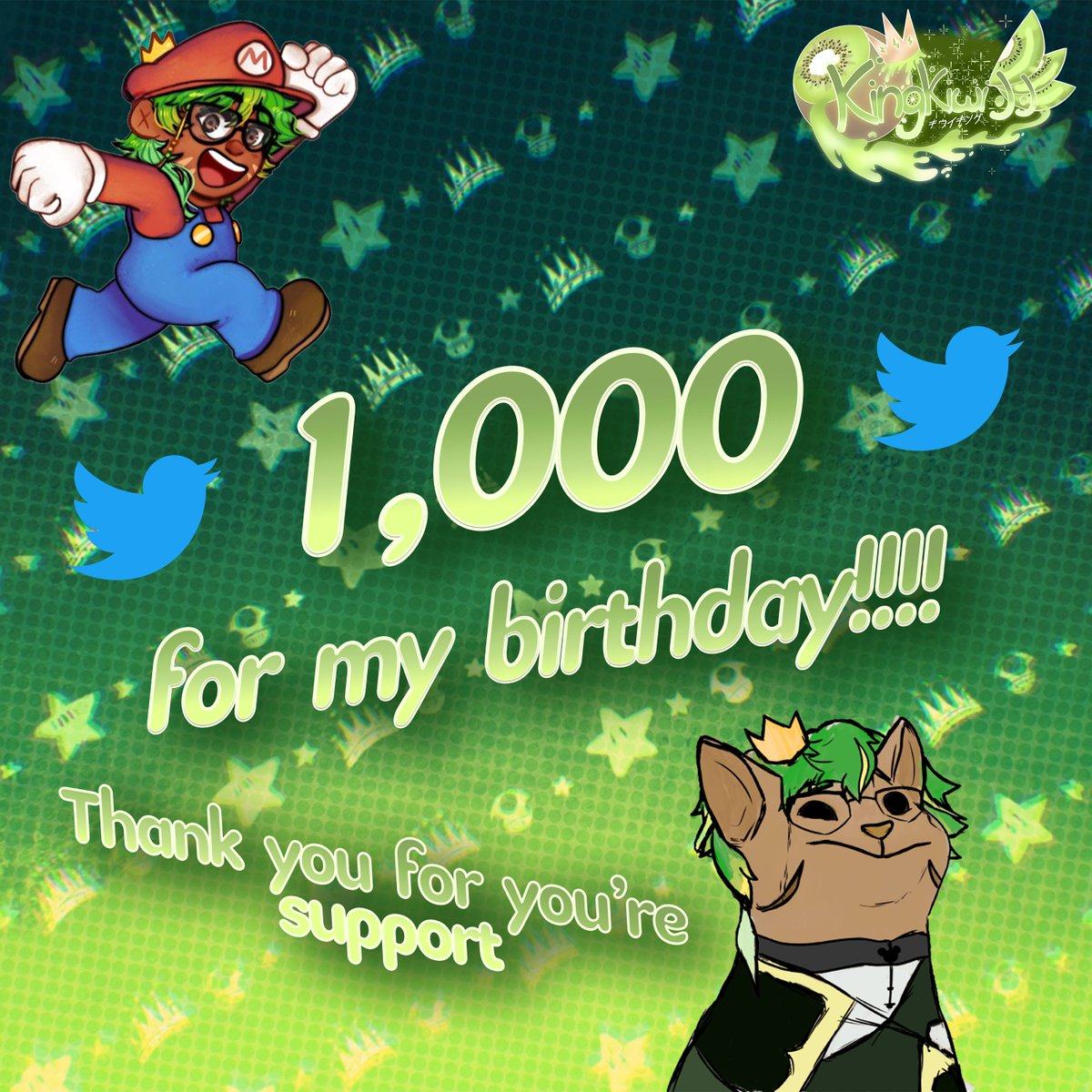 🥝✨Hey Hey, My birthday is on the 9th of June And i have a pretty decent request for you all, CAN WE HIT 1,000 followers before my birthday???✨🥝

 I thank u all for allowing me to show off what i can do!!!

#glitchproductions #gaslightdistrict #tadc #hazbinhotel #voiceacting