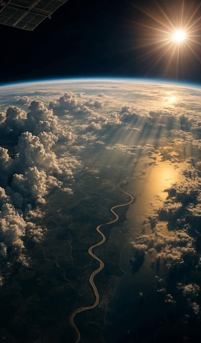 Una parte de nuestro planeta tierra visto desde el espacio. En la parte inferior se encuentra el río Amazonas y su imponente selva.