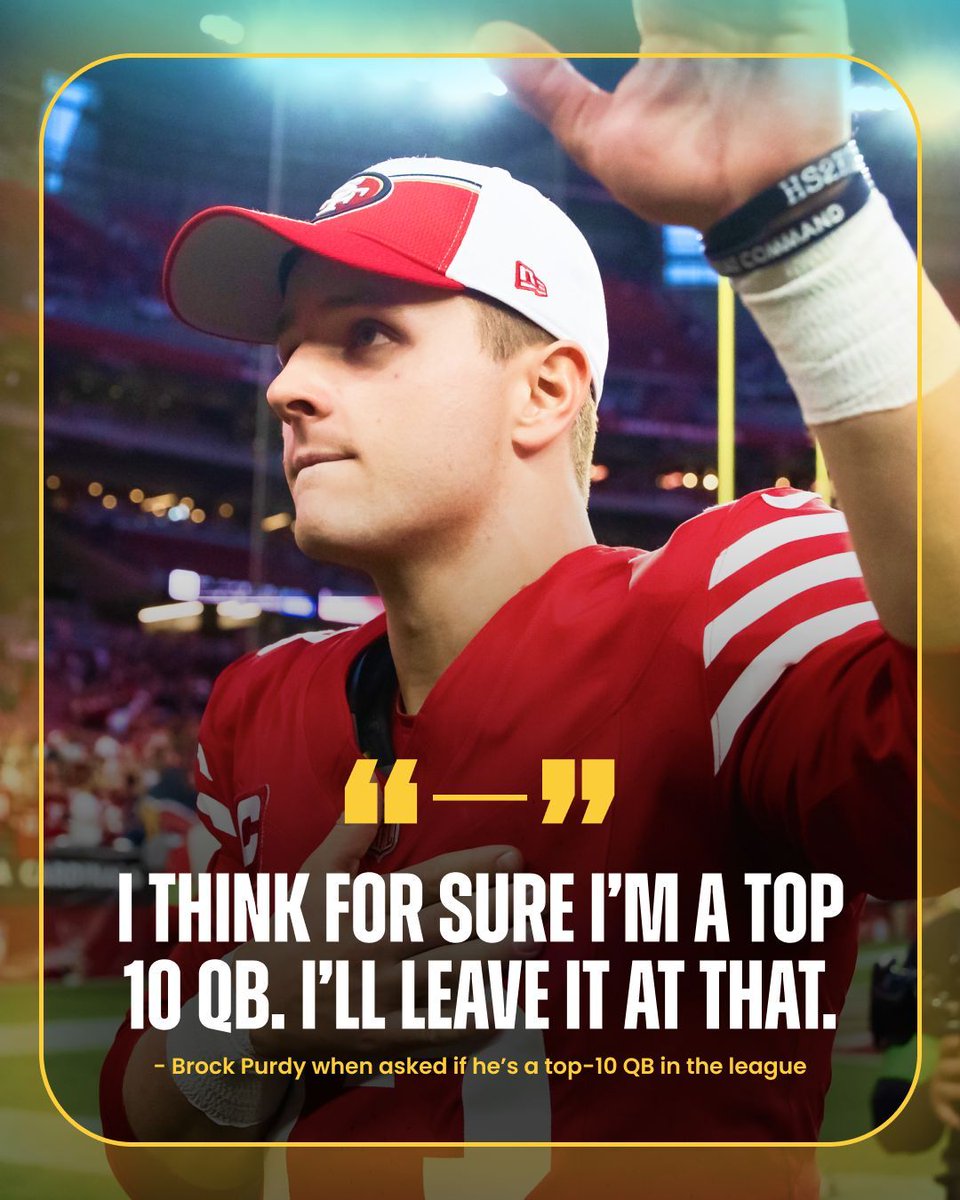 FantasyPros's tweet photo. Is Brock Purdy a Top-10 QB in the NFL? 🤔 https://t.co/RF1svDykqz