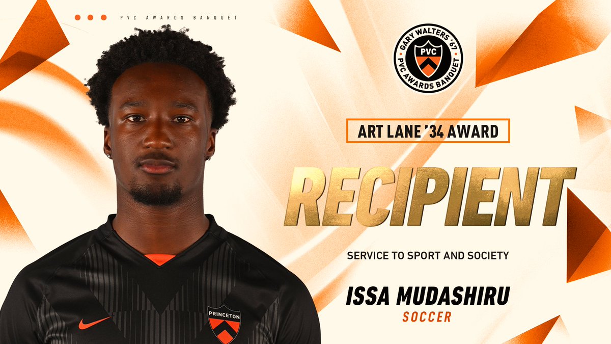 Princeton Tigers (@putigers) on Twitter photo It's Issa!
A champion on the field with <a href="/PrincetonMSoc/">Princeton Men’s Soccer</a> whose work off the field has earned him a Spirit of Princeton Award and selection as a Schwarzman Scholar while founding the Dunya Soccer Foundation in West Africa, Issa Mudashiru is a recipient of the Art Lane '34 Award! It's Issa!
A champion on the field with <a href="/PrincetonMSoc/">Princeton Men’s Soccer</a> whose work off the field has earned him a Spirit of Princeton Award and selection as a Schwarzman Scholar while founding the Dunya Soccer Foundation in West Africa, Issa Mudashiru is a recipient of the Art Lane '34 Award!