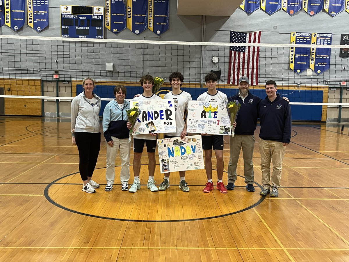The last Senior Day of the Spring season and the last Senior Day for the Class of 2025. Not sure where the time goes but we do know there’s a lot to celebrate with the LHS Boys 🏐 team and these 3 seniors! Congrats on an 18-2 regular season &amp; 4 great years! 
#LexGo💙💛🏐🎓