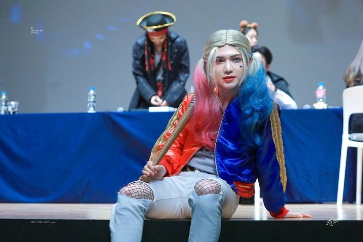 kyeothinker's tweet image. bringing harley quinn yeosang back to the timeline