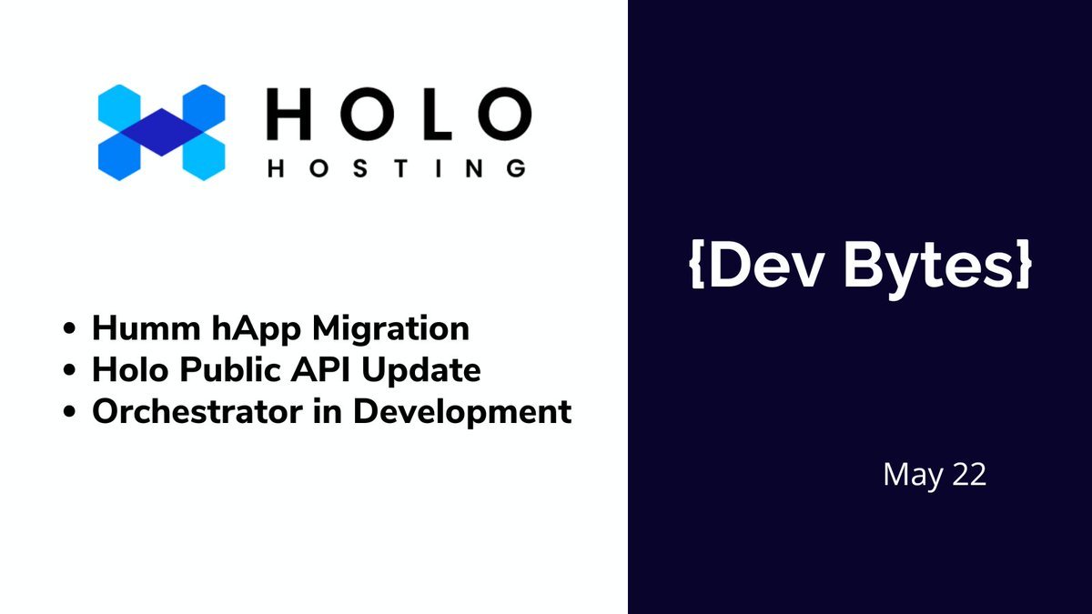 The latest Holo Hosting {Dev Bytes} just dropped. 

So much has happened in the 2 weeks since the last Delivery Brief.

Here's a TLDR summary thread🧵

(1/7)