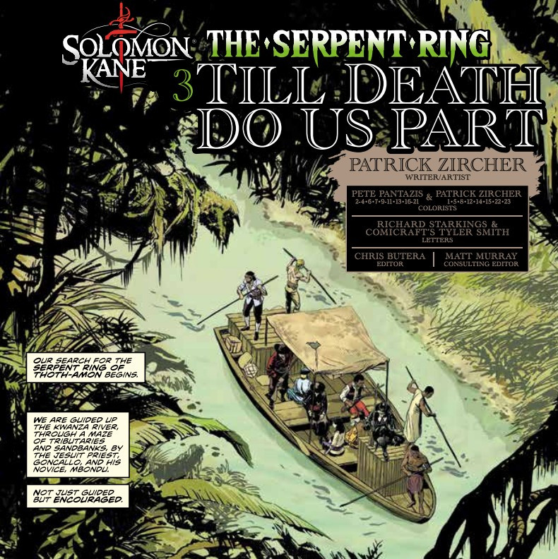 PatrickZircher's tweet photo. A peek at Solomon  Kane, the Serpent Ring 3.
As a kid who grew up with Jonny Quest and Sword and Sorcery, this IS living the dream. https://t.co/v8bcsTNqly