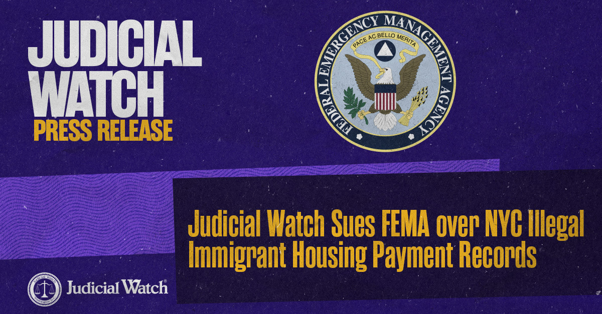 READ: judicialwatch.org/judicial-watch…
"Judicial Watch Sues FEMA over NYC Illegal Immigrant Housing Payment Records"
