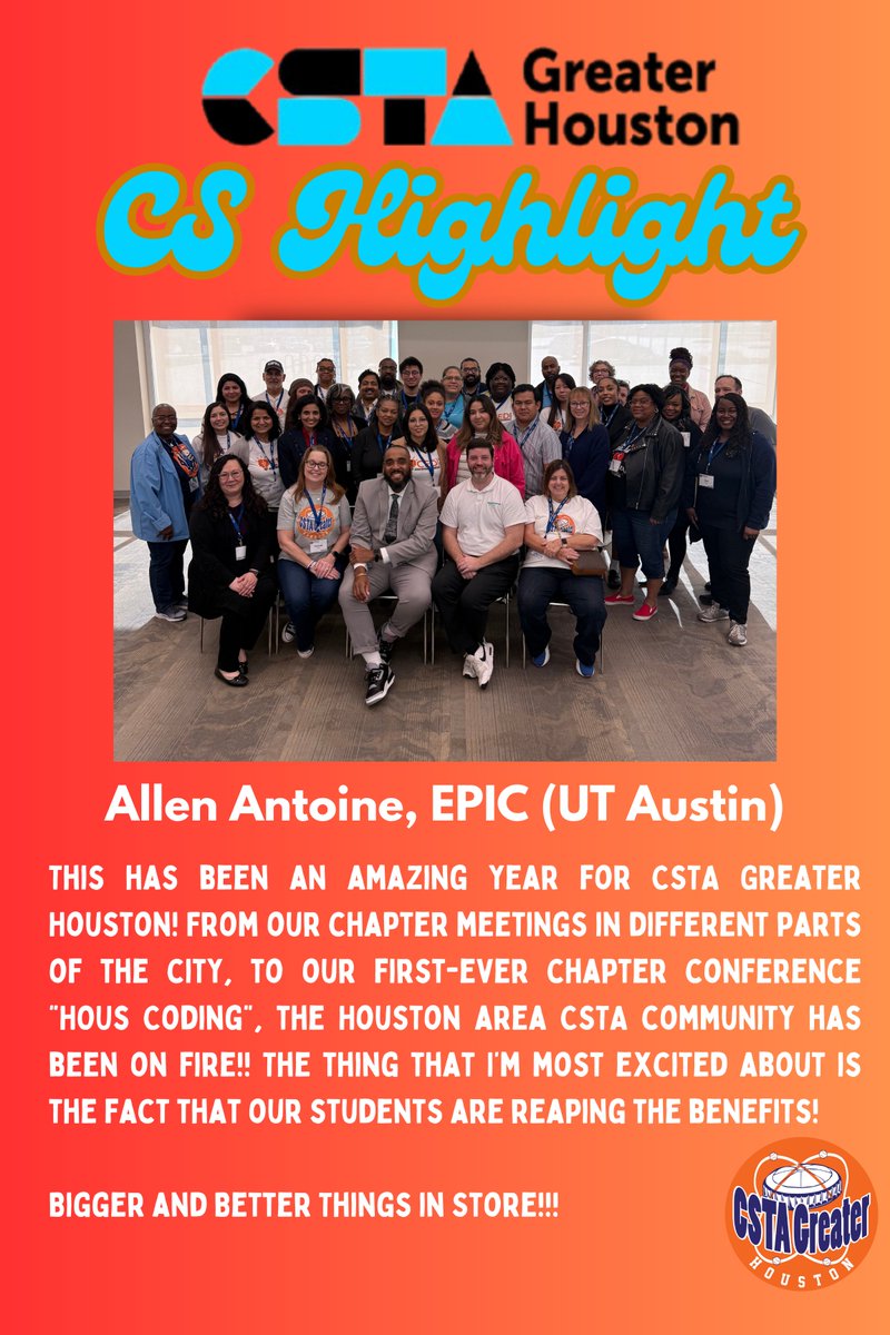 Allen Antoine (@mathematic_al) on Twitter photo Great year for <a href="/CSTAGreaterHou/">CSTA Greater Houston</a>!! It has been a pleasure to serve as your president, and I can't wait to see what the upcoming year has in store 👏 #HOUsCoding Great year for <a href="/CSTAGreaterHou/">CSTA Greater Houston</a>!! It has been a pleasure to serve as your president, and I can't wait to see what the upcoming year has in store 👏 #HOUsCoding