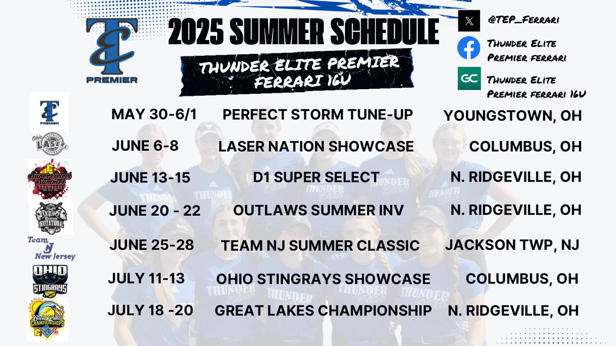 ‼️The Thunder is rolling in for the summer‼️🫳🫳🫳 Summer schedule drop below⬇️⬇️⬇️