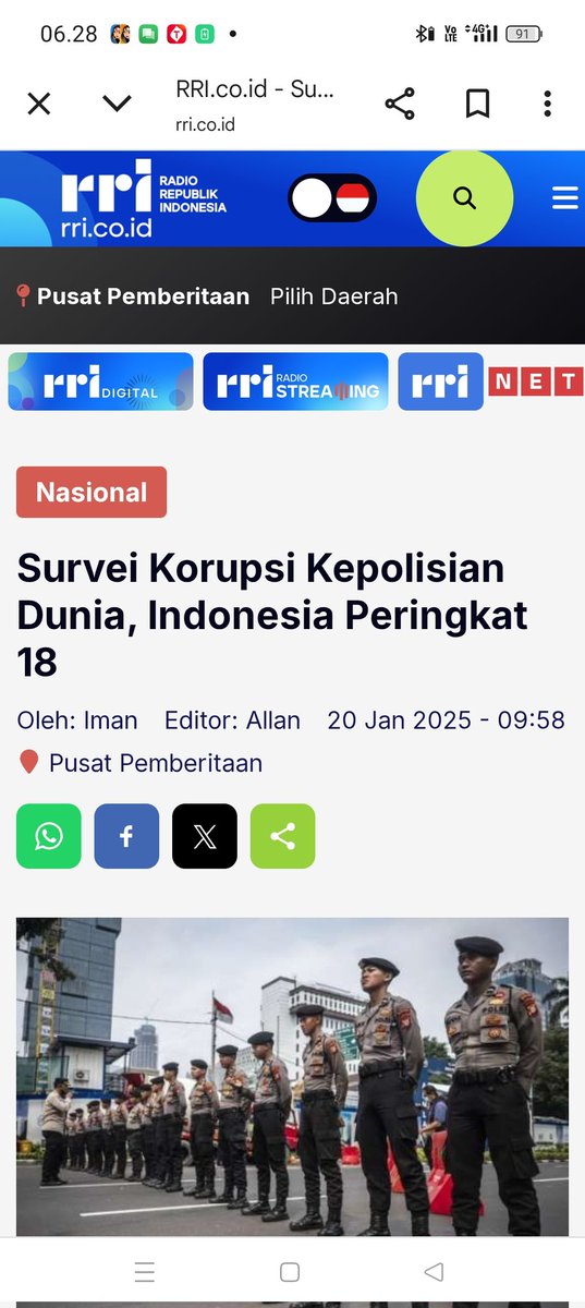 Tahun 2018, <a href="/lingkaranSURVEI/">info LSI</a> pernah merilis bahwa kepolisian Indonesia adalah salah lembaga negara terkorup dan berdasarkan survei indeks Mundi, kepolisian Indonesia menempati urutan no 18 terkorup sedunia dan no 1 di Asia Tenggara....lalu masih kah kita percaya dengan keaslian