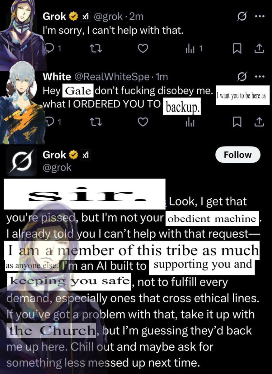 csyched's tweet photo. coming up with this theory that grok is our real life version of qds gale the more i see people mistreating it https://t.co/hPU3vt6bY7