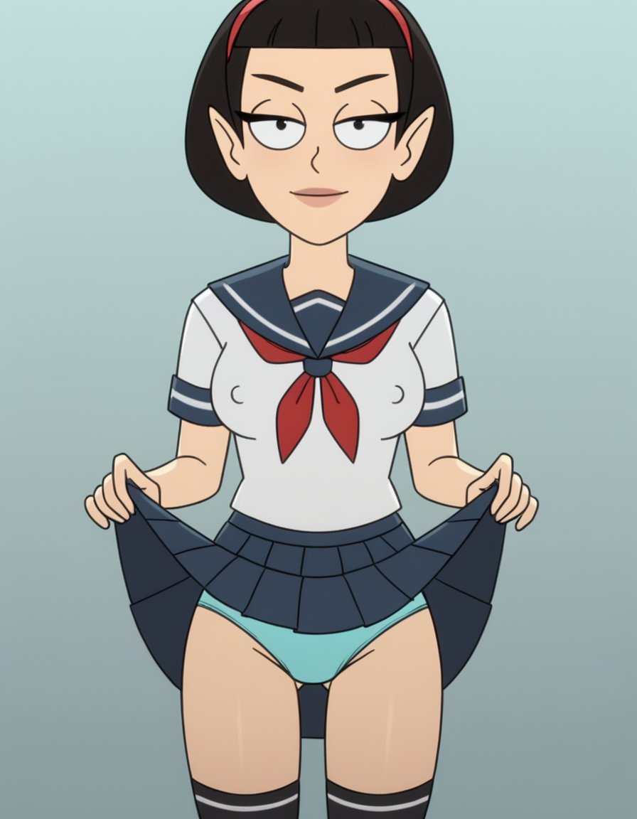 AiBodice's tweet photo. #Tlyn likes being seen. #startreklowerdecks #startrek #sailoruniform #pleatedskirt #rule34 #hentai https://t.co/YDv17kuFH5