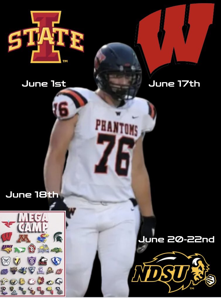 Sam Schmidt (@samschmidt76) on Twitter photo Here is my summer camp schedule.
<a href="/CoachHansen2/">Matt Hansen</a> <a href="/wdp_football/">West De Pere Football</a> <a href="/MJ_NFLDraft/">Mark Johnson</a> <a href="/PrepRedzoneWI/">Prep Redzone Wisconsin</a> <a href="/DavidWienke15/">David Wienke</a> <a href="/RyanClanton/">Ryan Clanton</a> <a href="/CoachBlaz/">AJ Blazek</a> <a href="/OLMafia/">OL MAFIA</a> Here is my summer camp schedule.
<a href="/CoachHansen2/">Matt Hansen</a> <a href="/wdp_football/">West De Pere Football</a> <a href="/MJ_NFLDraft/">Mark Johnson</a> <a href="/PrepRedzoneWI/">Prep Redzone Wisconsin</a> <a href="/DavidWienke15/">David Wienke</a> <a href="/RyanClanton/">Ryan Clanton</a> <a href="/CoachBlaz/">AJ Blazek</a> <a href="/OLMafia/">OL MAFIA</a>