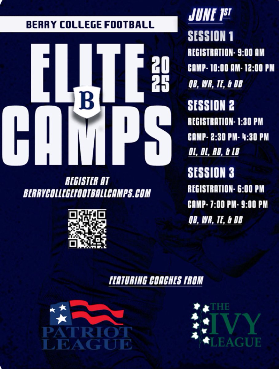 Christian Myers (@chrism_61) on Twitter photo I will be attending <a href="/BerryFootball/">Berry Football</a> prospect camp June 1st! Can’t wait to meet the coaches and work hard!!
<a href="/BradleyBearsFB/">Bradley Football</a>
<a href="/BCCoachK/">Tony Kunczewski</a>
<a href="/CoachJohnSikora/">John Sikora</a>
<a href="/HallTechSports1/">Hall-Tech Sports</a>
<a href="/himiam68/">Quincy Townsend</a>
<a href="/FBS_Recruiting/">College Exposure</a>
<a href="/ExpoRecruits/">Expo Recruits</a> I will be attending <a href="/BerryFootball/">Berry Football</a> prospect camp June 1st! Can’t wait to meet the coaches and work hard!!
<a href="/BradleyBearsFB/">Bradley Football</a>
<a href="/BCCoachK/">Tony Kunczewski</a>
<a href="/CoachJohnSikora/">John Sikora</a>
<a href="/HallTechSports1/">Hall-Tech Sports</a>
<a href="/himiam68/">Quincy Townsend</a>
<a href="/FBS_Recruiting/">College Exposure</a>
<a href="/ExpoRecruits/">Expo Recruits</a>