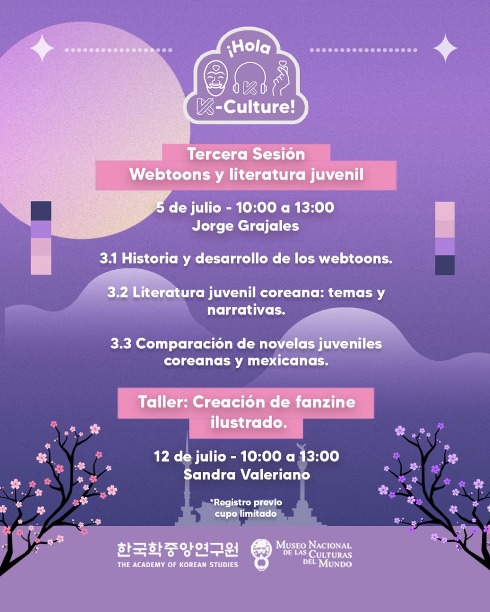 ¡Estamos listos para recibir a muchos nuevos estudiantes en #HolaKculture! 

Ya tenemos abierta la convocatoria para todos los interesados en acercarse más a la cultura coreana a través de talleres interactivos 🇰🇷🤓 

Más información aquí: docs.google.com/forms/d/e/1FAI…