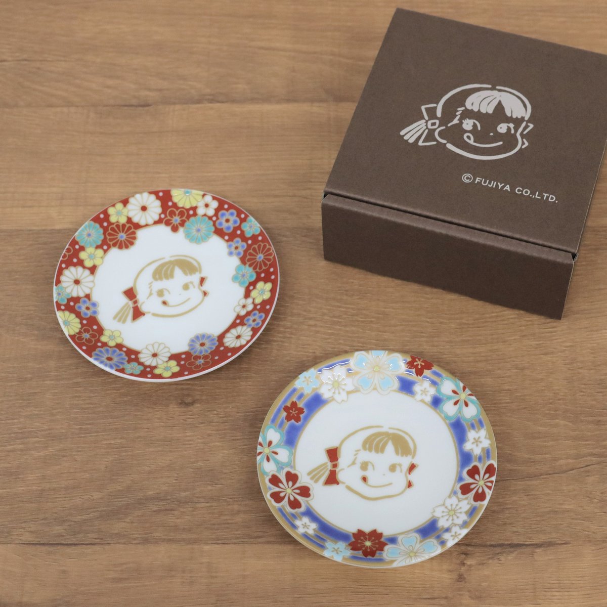【激安通販オンラインショップ】 万博 不二家 ペコちゃん 九谷焼 豆皿セット☆ 食器
