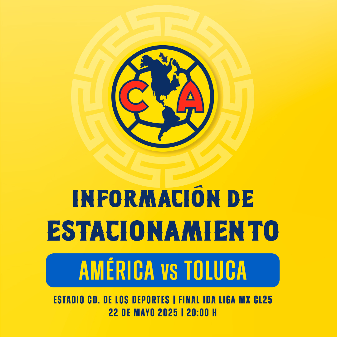ClubAmerica's tweet photo. Si llegarás en automóvil a la GRAN FINAL, considera esta información de estacionamiento para tu llegada al Ciudad de los Deportes, ¡te estaremos esperando! 🏟️💛

Consulta aquí la información. 🚗👇 https://t.co/FKsgkHNuqQ