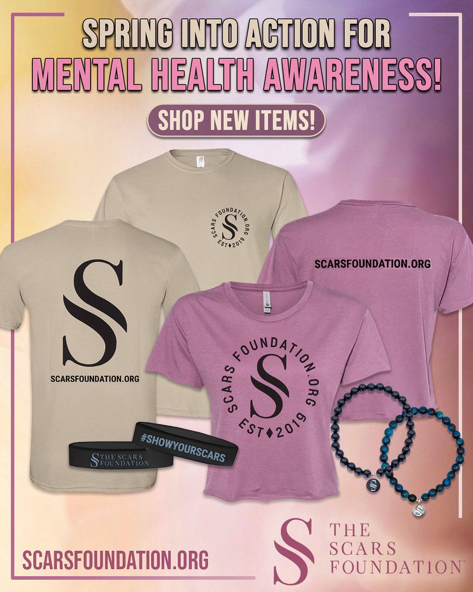 ScarsFoundation's tweet image. SPRING into action for Mental Health Awareness! 💜 Shop NEW items at: shop.godsmack.com/collections/sc…
#thescarsfoundation #scarsfoundation #mentalhealth #mentalhealthawarenessmonth #mentalhealthawareness #depression #suicideprevention #suicideawareness #ptsd #addiction #recovery…