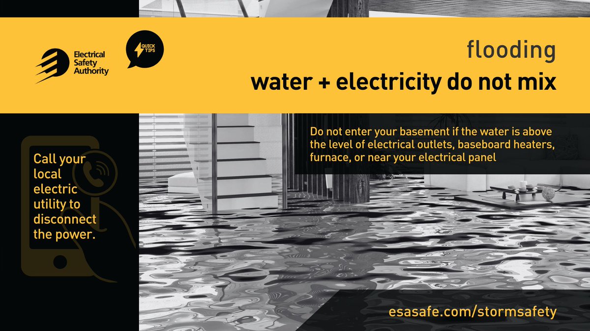Heavy rain🌧️ can lead to flooding. Remember: water + electricity do not mix! ⚡️Electricity can move through water or wet flooring and cause a severe electrical shock. Be prepared with these flood safety tips👉 bit.ly/2XrCxg0