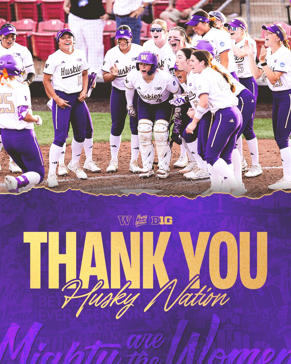 Washington Softball (@uwsoftball) on Twitter photo Thank you for cheering us on all season long, Husky Nation ๐ซถ
๐ฆ 14-game winning streak from February 22 to March 10; the longest streak since 2021
๐ฆ 8th season in program history with 70+ home runs
๐ฆ 12 consecutive seasons with four or more all-region honors
๐ฆ 31 consecutive Thank you for cheering us on all season long, Husky Nation ๐ซถ
๐ฆ 14-game winning streak from February 22 to March 10; the longest streak since 2021
๐ฆ 8th season in program history with 70+ home runs
๐ฆ 12 consecutive seasons with four or more all-region honors
๐ฆ 31 consecutive