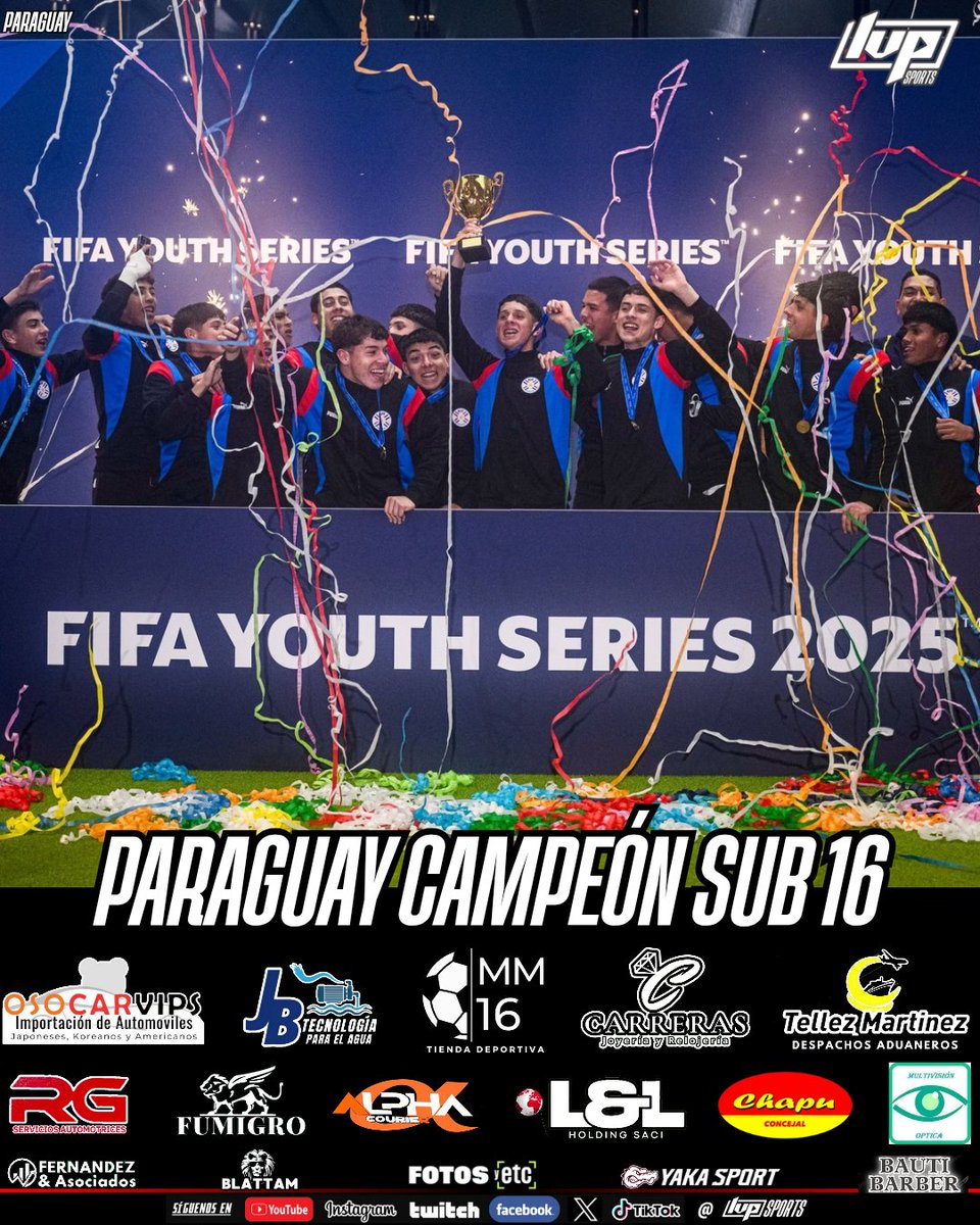 LvpSport's tweet photo. 🏆ALBIRROJA SUB16 CAMPEÓN EN ZÚRICH 

La @Albirroja se quedó con el título del FIFA Youth Series tras vencer por 3-0 a Nueva Zelanda.

📷 Gentileza @fifa
#Paraguay #campeón #fifa https://t.co/qJgXfMacmN