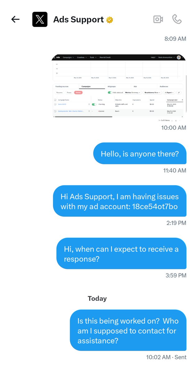 Feni𝕏 Ammunition (@fenixammunition) on Twitter photo I'm getting zero "bang for my buck", and your customer support won't answer emails or direct messages.
<a href="/elonmusk/">Kekius Maximus</a> what's the deal man? I'm getting zero "bang for my buck", and your customer support won't answer emails or direct messages.
<a href="/elonmusk/">Kekius Maximus</a> what's the deal man?