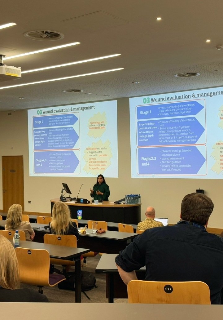 BhatnagarRini's tweet photo. Delighted to present our ICAREWOUNDS project at the UCD School Of Medicine Research Retreat today at University College Dublin. The event was a fantastic opportunity for collaboration, learning, and sharing innovative ideas.@UCD_CHAS @UCDMedicine https://t.co/uxLZ5ub9eG