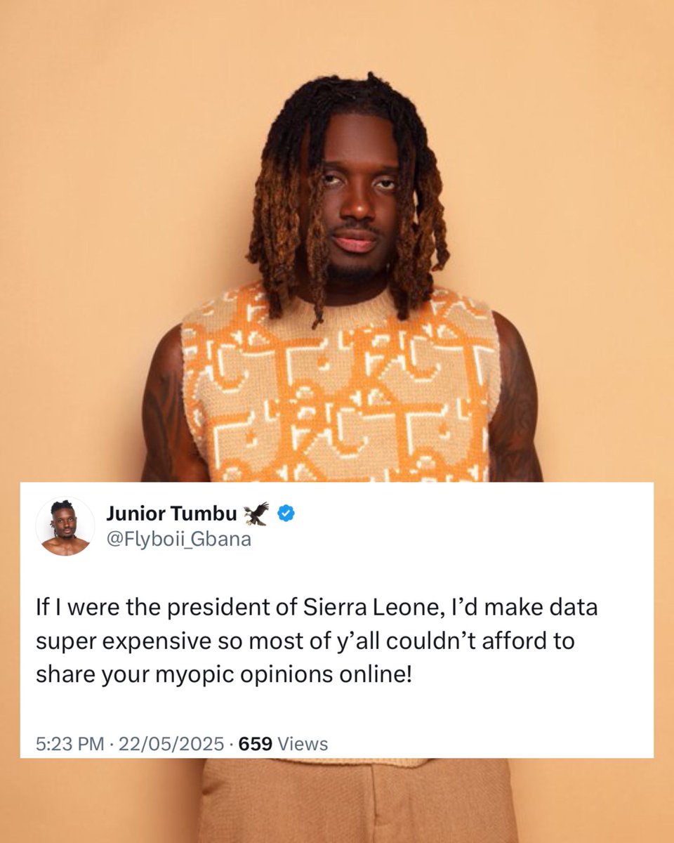 See wetin una #Salonex celebrity day wish for yuna simply bcz ei nor day na de contri!🙄😝

We knw say una nor go read de writing cuz una Lek man 🙄🫣😝 #Salonex #SaloneMatters