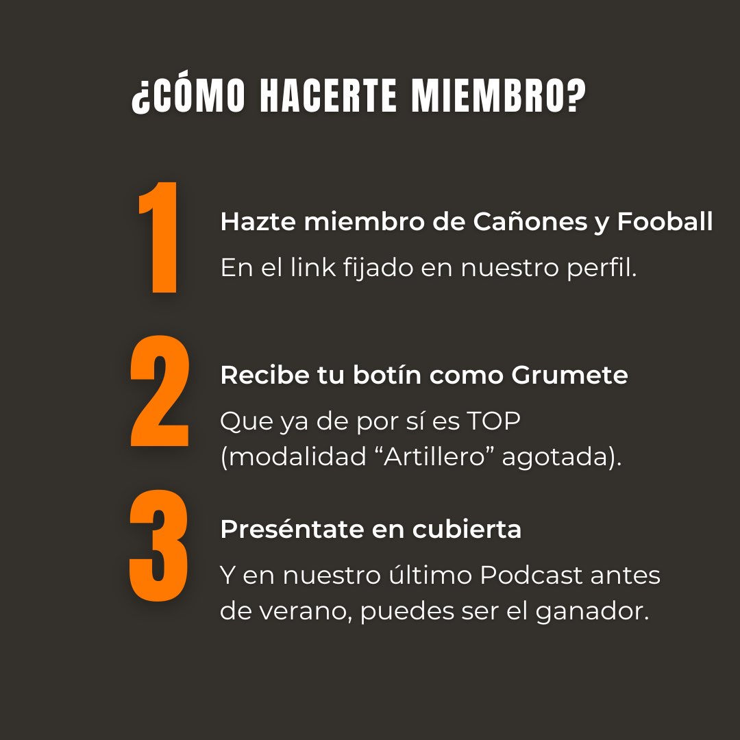 Bucs_es's tweet image. 🏴‍☠️ ¡TRIPULACIÓN!

🔥 Sorteamos la camiseta de 𝐁𝐀𝐊𝐄𝐑 𝐌𝐀𝐘𝐅𝐈𝐄𝐋𝐃

👀 Solo para miembros del Club Cañones y Football

👉 Hazte socio: forms.gle/PVkgo2RPRvV6Sr…

📣 Lo anunciaremos en el último podcast antes del verano… ¡con Martin Gramática! 🏆

#GoBucs #SorteoPirata 🌊