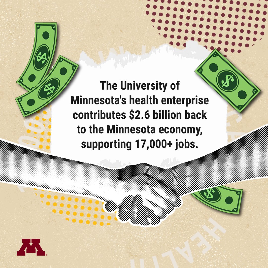 The University of Minnesota’s health enterprise trains nearly 70% of the state’s physicians and other health professionals, and contributes $2.6 billion back to the Minnesota economy. Learn more about the UMN economic impact: loom.ly/nK5tQjg