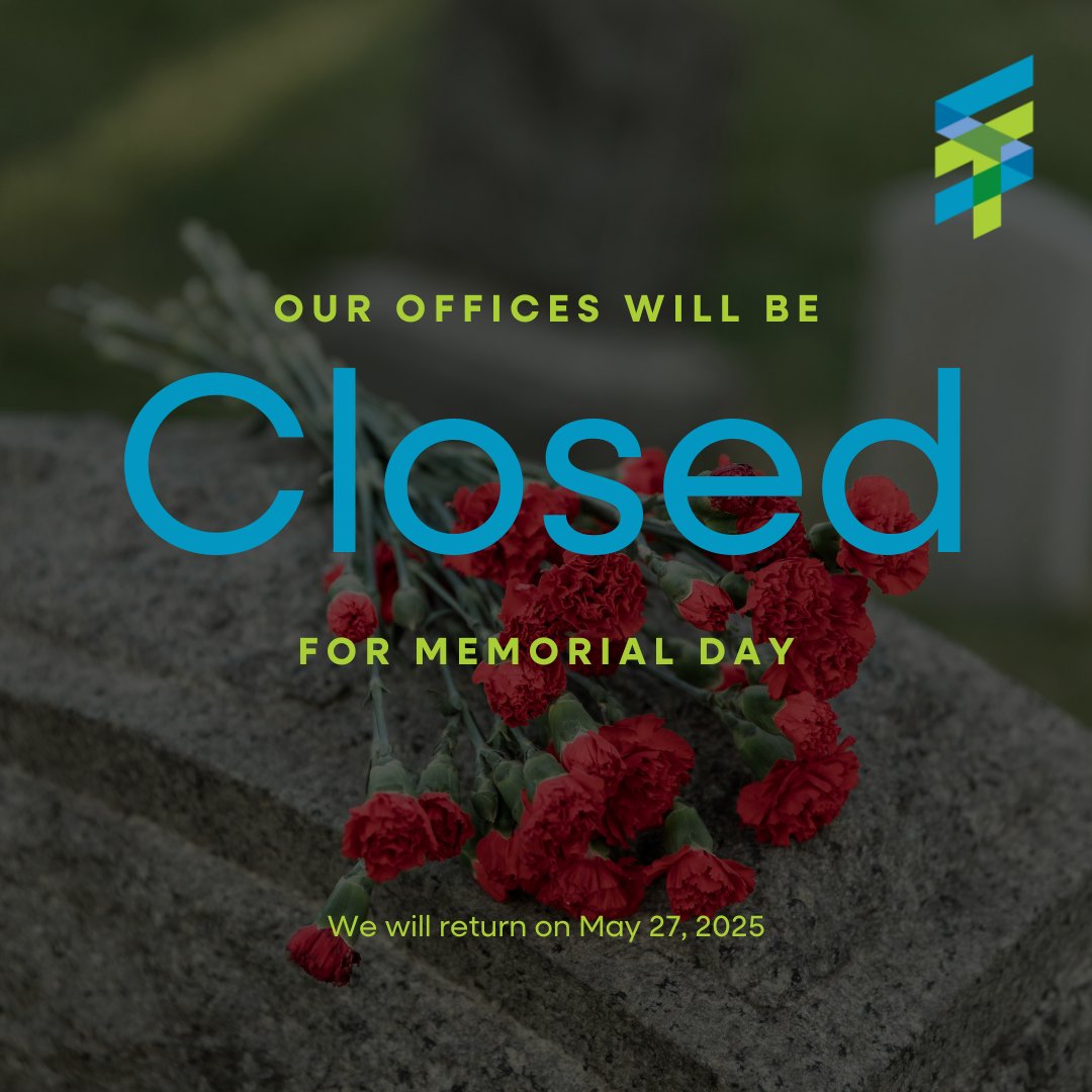 Please note - we will be closed on Monday, May 26 in observance of Memorial Day. 

#Sharetec #HolidayClosing #MemorialDay #CreditUnions