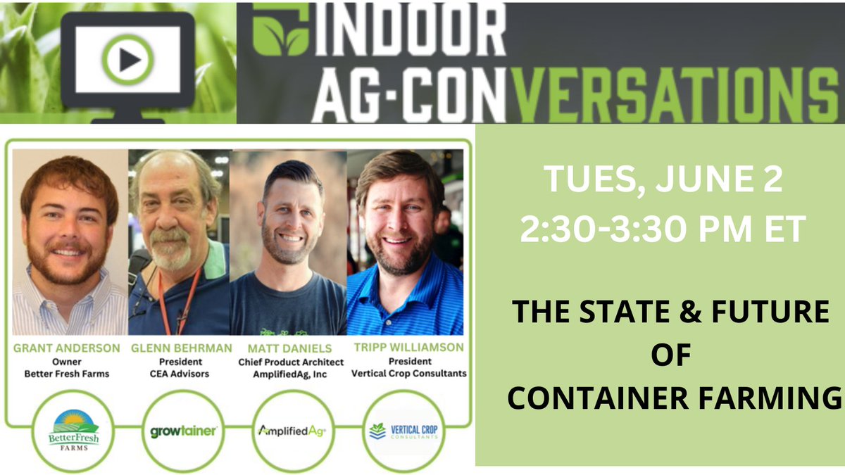 With major shifts in the space, #containerfarming is at a crossroads. This #IndoorAgConversations webinar brings together active operators to discuss where the model delivers, where it struggles, and how to build resilient businesses in a changing market. ow.ly/8MBk50VXkXl