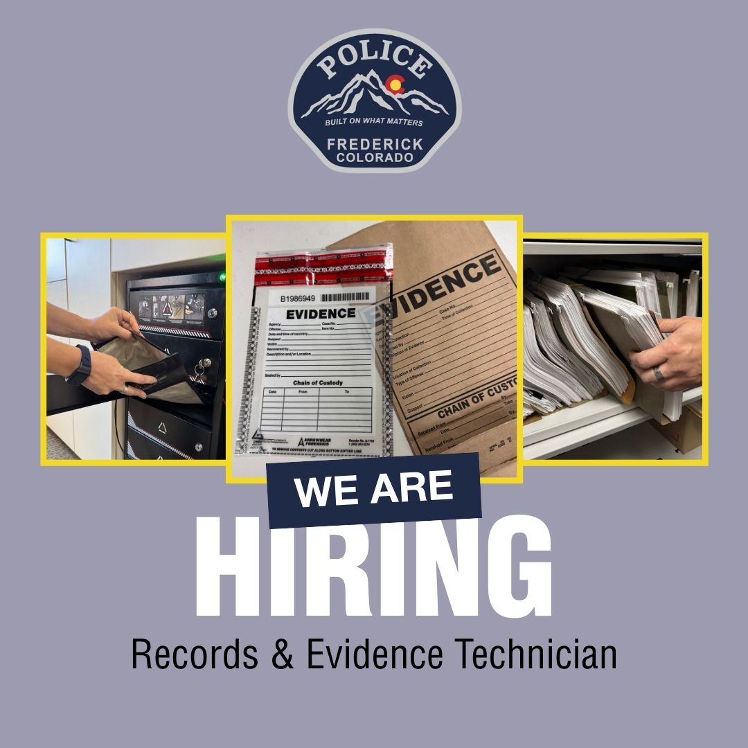 Now hiring - Records and Evidence Technician 

Do you have experience with police records or evidence management? The FPD seeks an organized and detail-oriented Records and Evidence Technician to join our team.

ayrs.io/6RRDKH