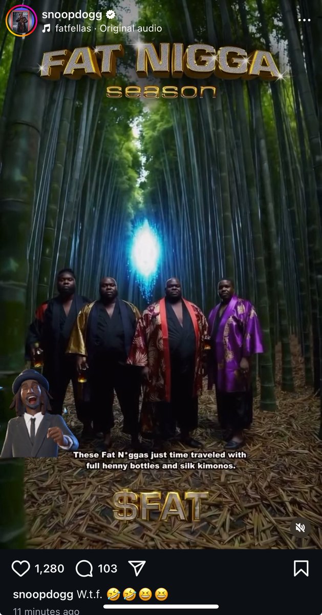Snoop just posted the Feudal Japan video. Yeah I think it’s gonna be a #FNSUMMER $FAT