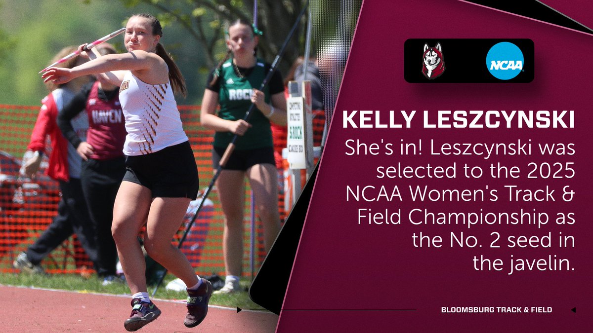 Bloomsburg Huskies (@gobuhuskies) on Twitter photo WTRACK: Kelly Leszcynski is in Colorado and set for the 2025 <a href="/NCAADII/">NCAA Division II</a> Track & Field Championships! She is seeded No. 2 in the javelin and will look to capture her 2nd All-America honor on Saturday!
PREVIEW: tinyurl.com/55rd2kaj
#Unleashed WTRACK: Kelly Leszcynski is in Colorado and set for the 2025 <a href="/NCAADII/">NCAA Division II</a> Track & Field Championships! She is seeded No. 2 in the javelin and will look to capture her 2nd All-America honor on Saturday!
PREVIEW: tinyurl.com/55rd2kaj
#Unleashed